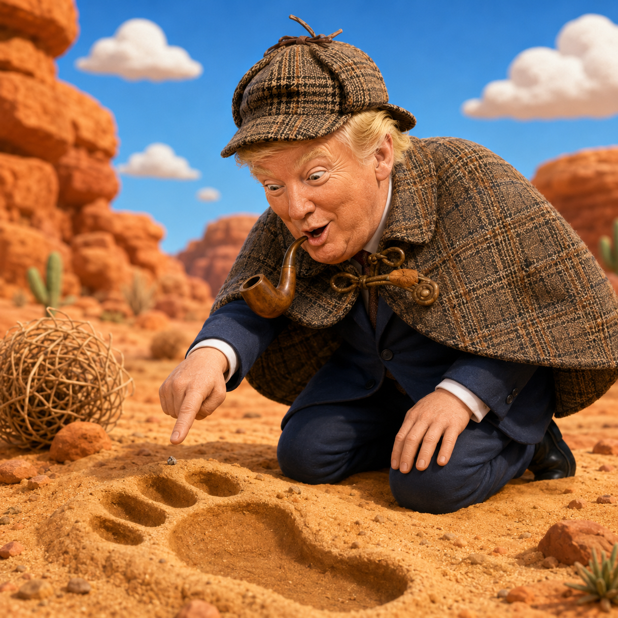 PipeTrump inspecting fresh tracks